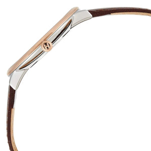 Tommy Hilfiger James 1710354 herrklocka med brunt läderarmband och roséfärgad boett, visad framifrån.