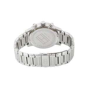 Tommy Hilfiger Kane 1791456 herrklocka med grått stålarmband och grå boett, visad framifrån.