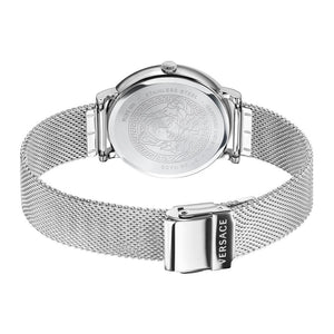 Versace VE8100519 V-Circle Silver Tone 38mm Ladies Watch Versace