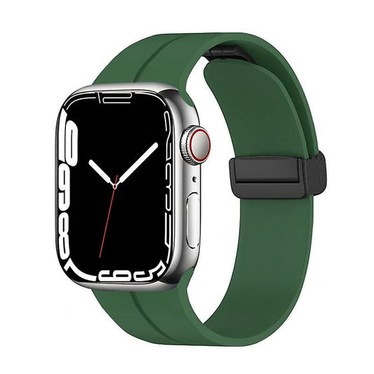 Apple Watch Nifty Line On Silikon Armband - Mörk Grön Wrist Sweden