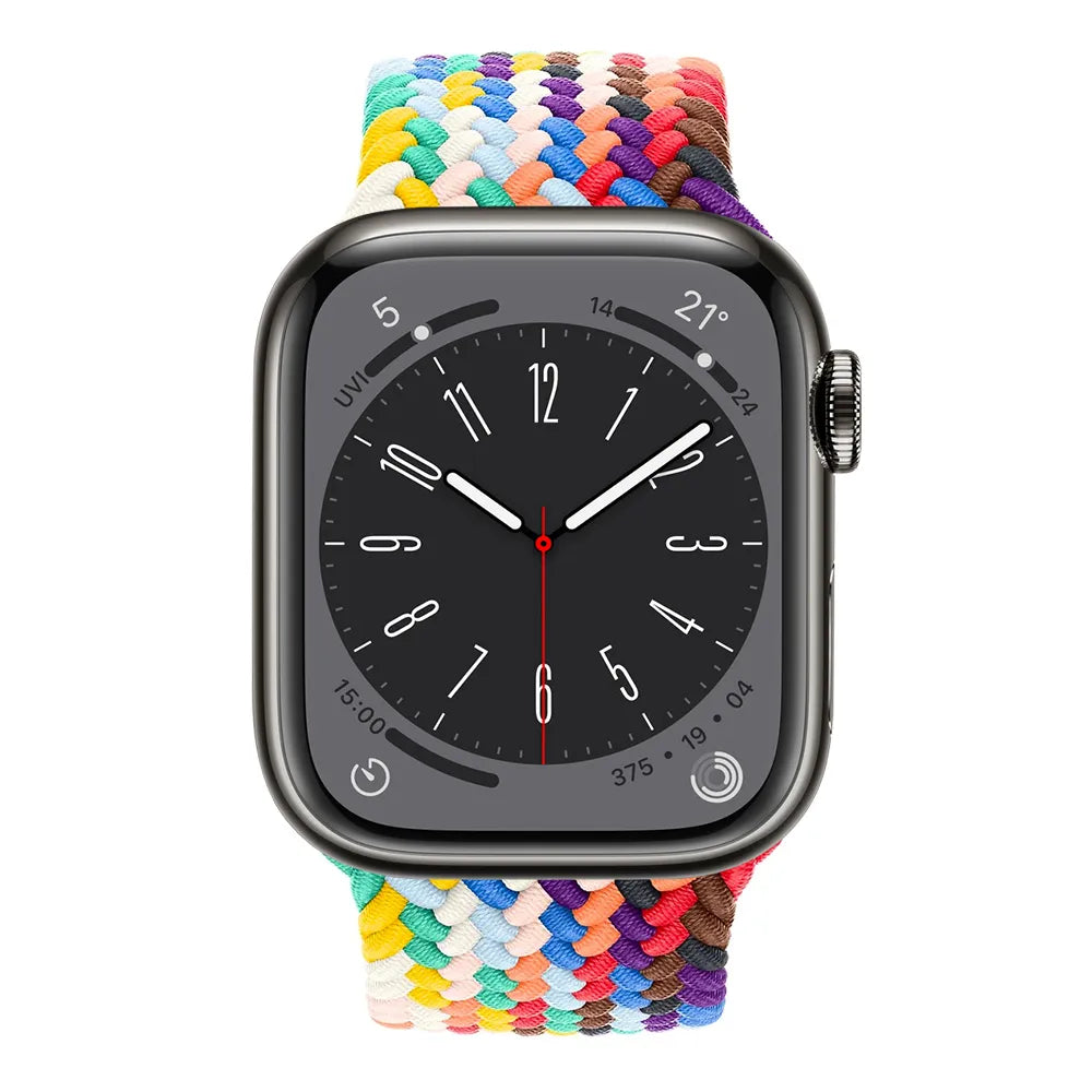 Apple Watch Flätad Sololoop Band - Rainbow Wrist Sweden