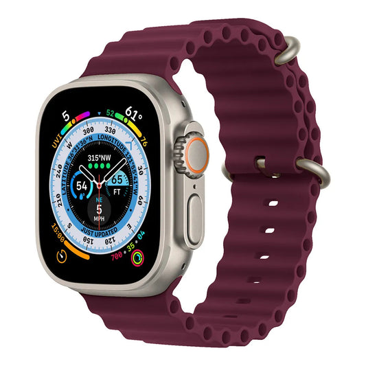 Apple Watch Silikon Ocean Band - Vin Röd Wrist Sweden