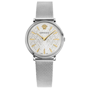 Versace VE8100519 V-Circle Silver Tone 38mm Ladies Watch Versace