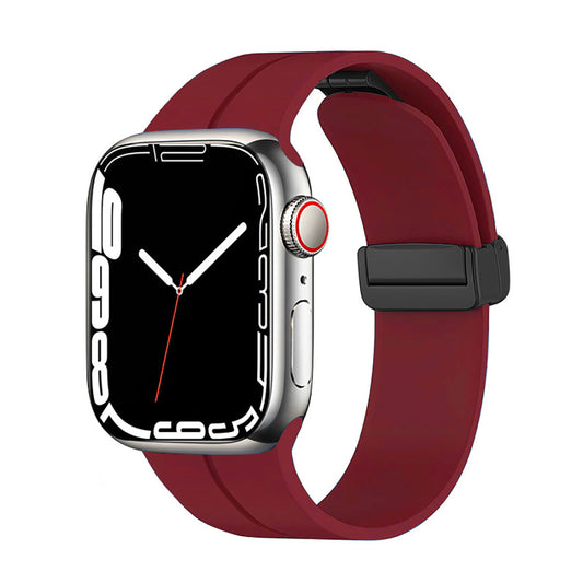 Apple Watch Nifty Line On Silikon Armband - Mörk Röd Wrist Sweden