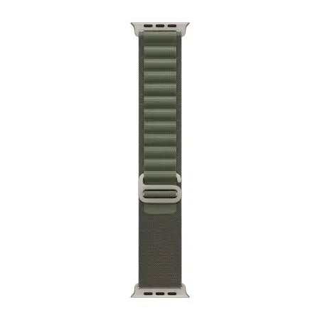 Isolerad bild av grönt Alpine Loop-armband för Apple Watch.
