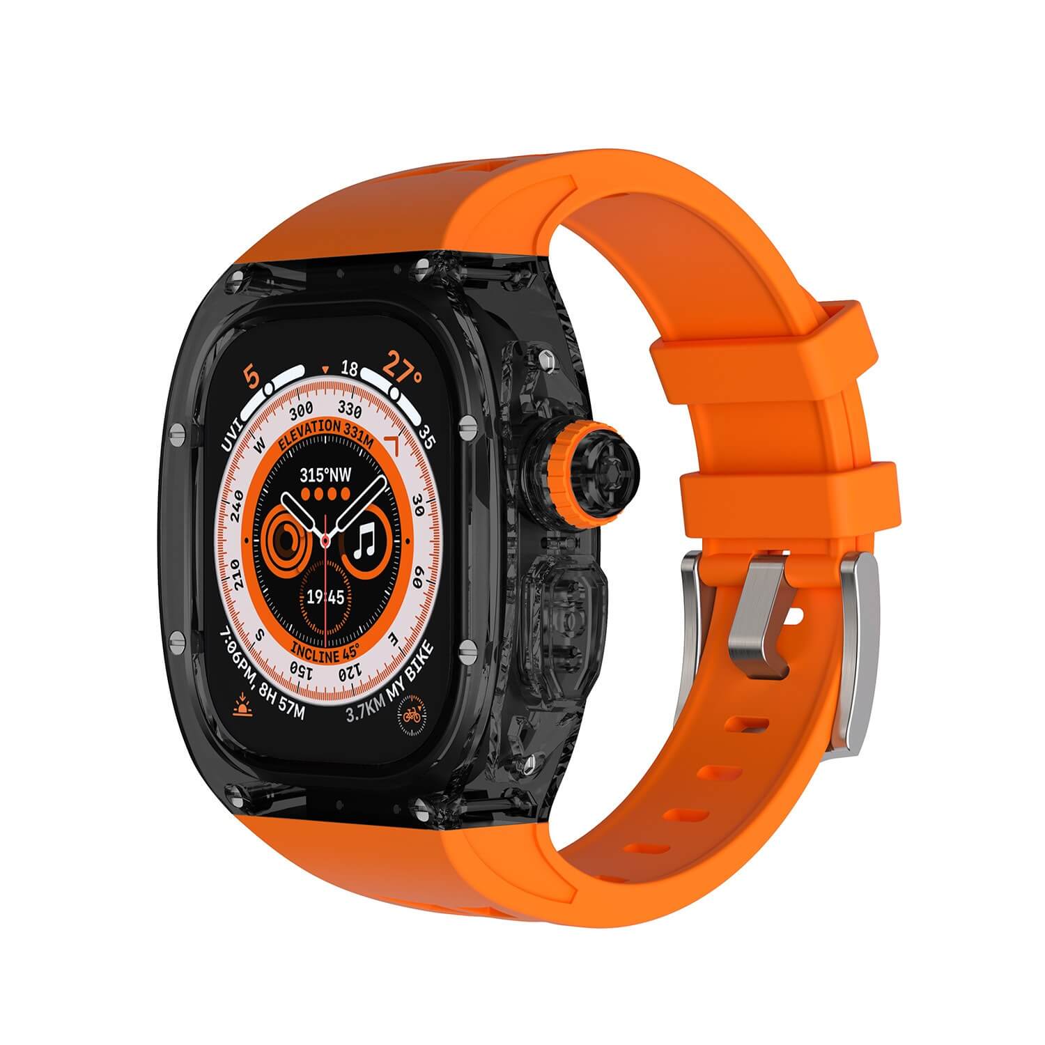 Apple Watch Ultra General Band - Orange Band + Svart Case Wrist Sweden