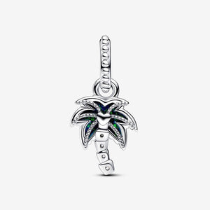 Pandora Opalescent Green Palm Tree Dangle Charm WRIST SWEDEN