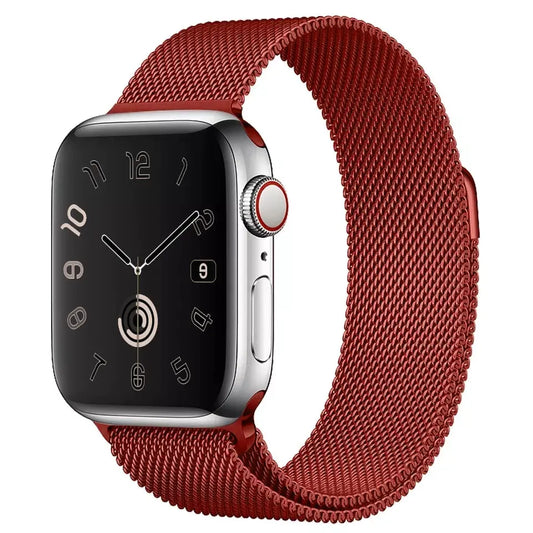 Apple Watch Milanesisk Loop Rostfritt Metallarmband -Röd Wrist Sweden