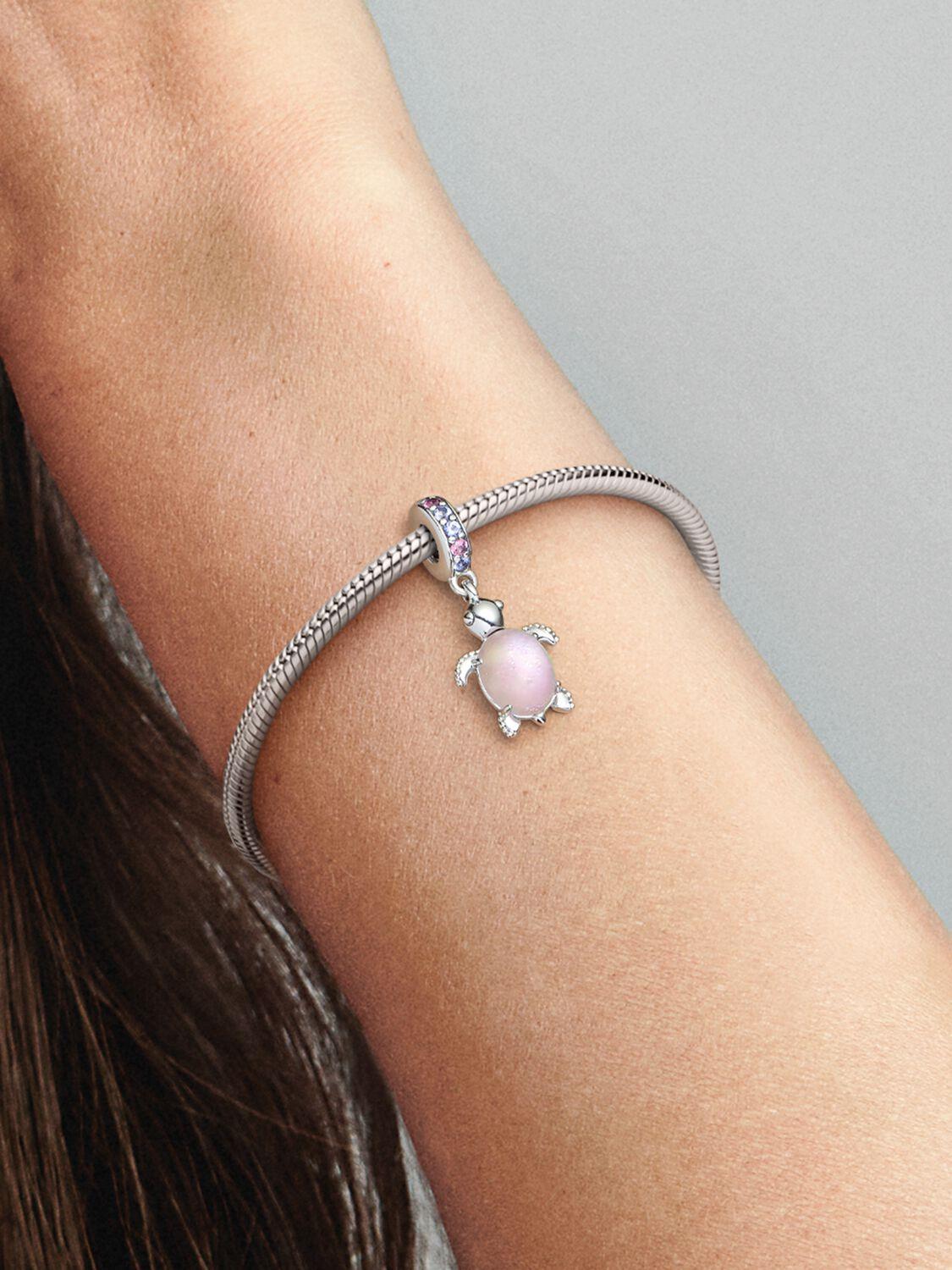 Pandora Rosafarbene Meeresschildkröte Murano-Glas Charm-Anhänger Sterling-Silber WRIST SWEDEN