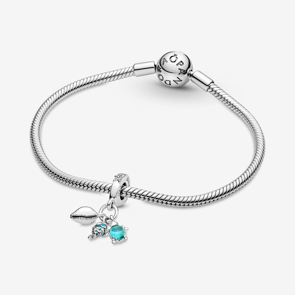 Pandora Fish, Sea Turtle & Conch Triple Dangle Charm WRIST SWEDEN