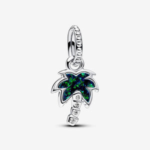 Pandora Opalescent Green Palm Tree Dangle Charm WRIST SWEDEN
