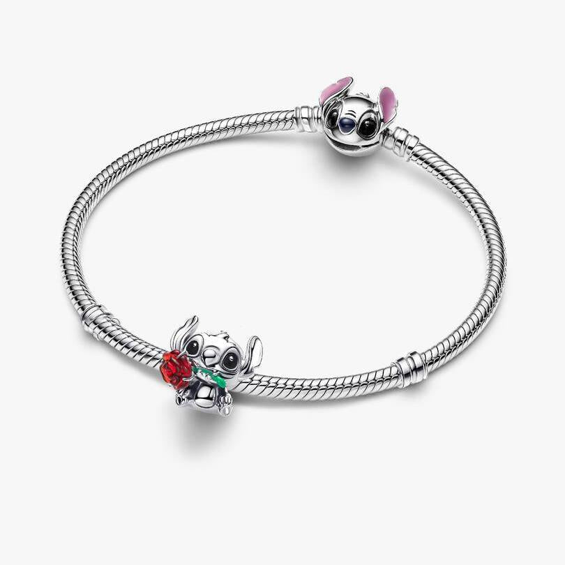 Disney Stitch Rose Murano Glass Charm WRIST SWEDEN