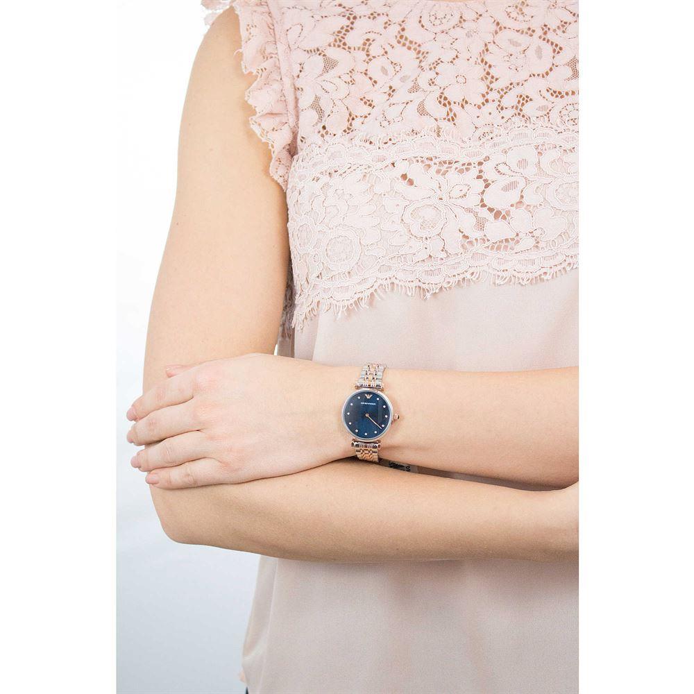 Emporio Armani AR11092 Quartz Crystal Blue Dial Ladies Watch Emporio Armani