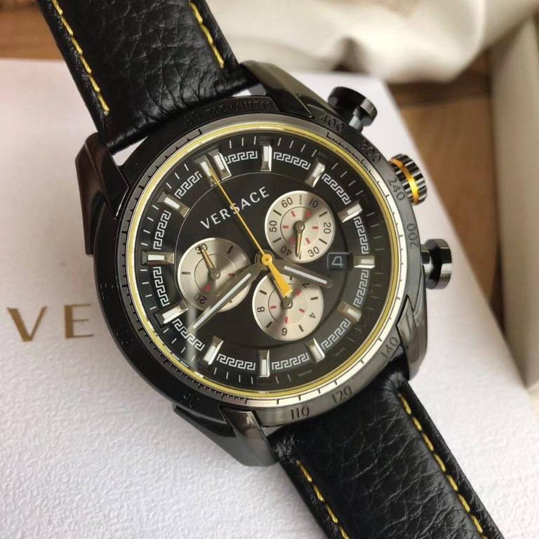 Versace VDB020014 V-Ray Black Stainless Steel Case Men's Watch Versace