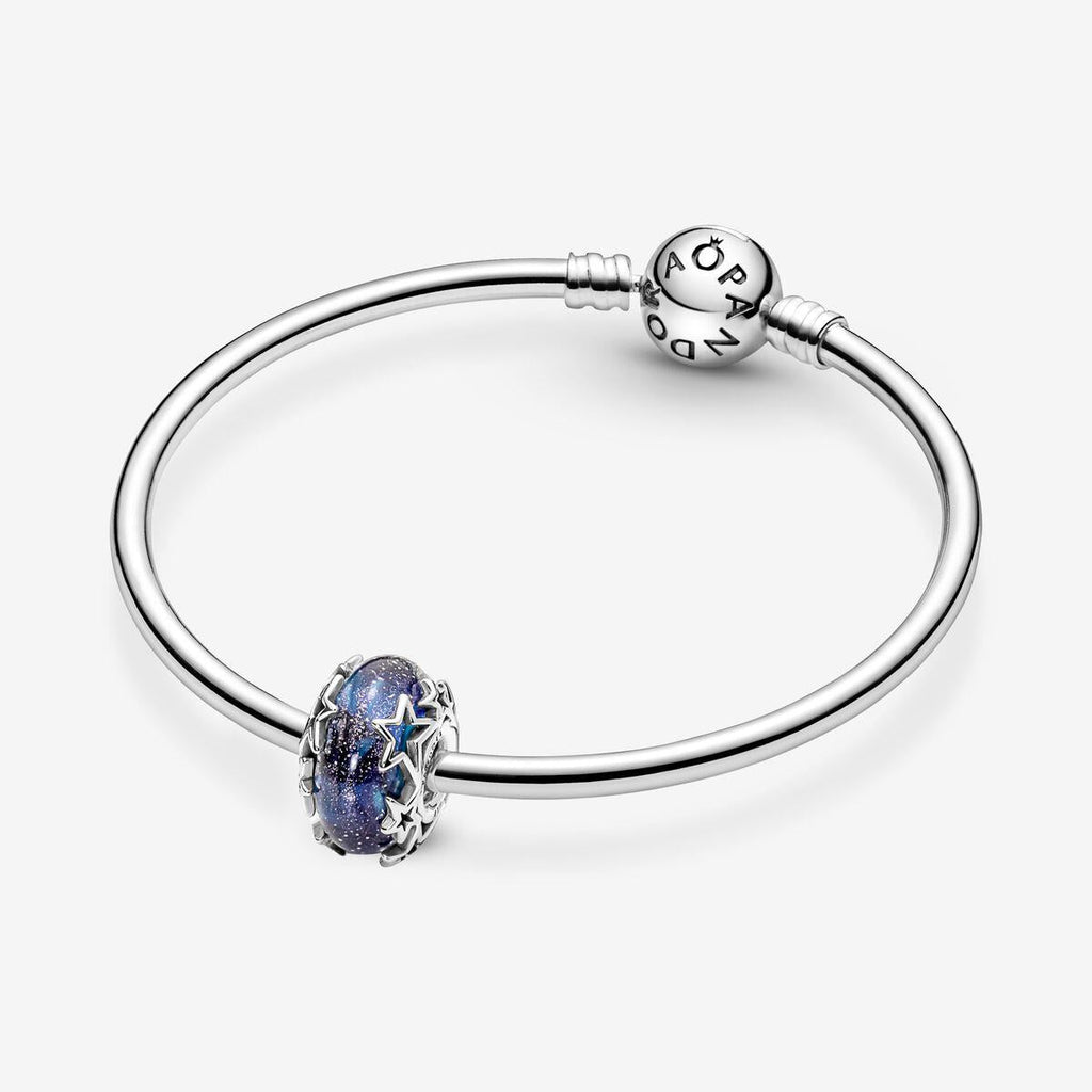 Pandora Galaxy Blue & Star Murano Charm WRIST SWEDEN