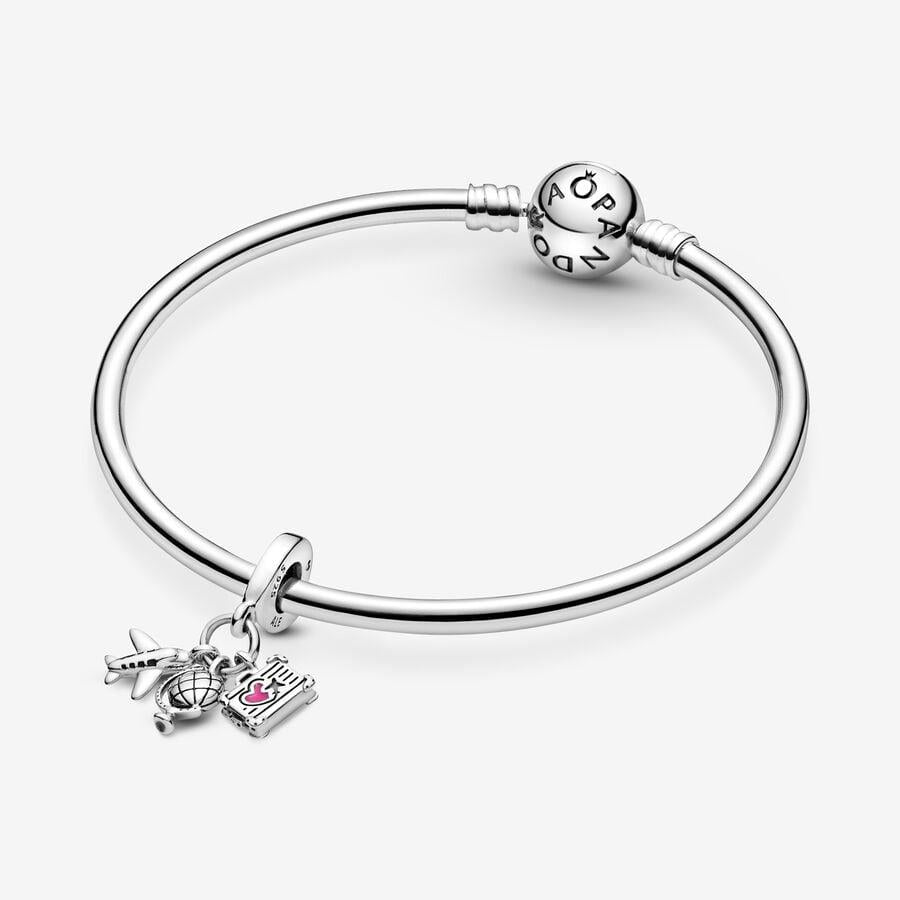 Pandora Airplane, Globe & Suitcase Dangle Charm WRIST SWEDEN