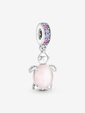 Pandora Rosafarbene Meeresschildkröte Murano-Glas Charm-Anhänger Sterling-Silber WRIST SWEDEN