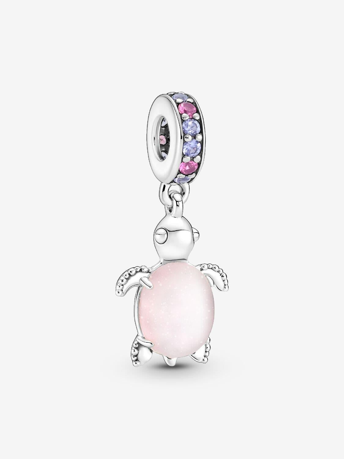 Pandora Rosafarbene Meeresschildkröte Murano-Glas Charm-Anhänger Sterling-Silber WRIST SWEDEN