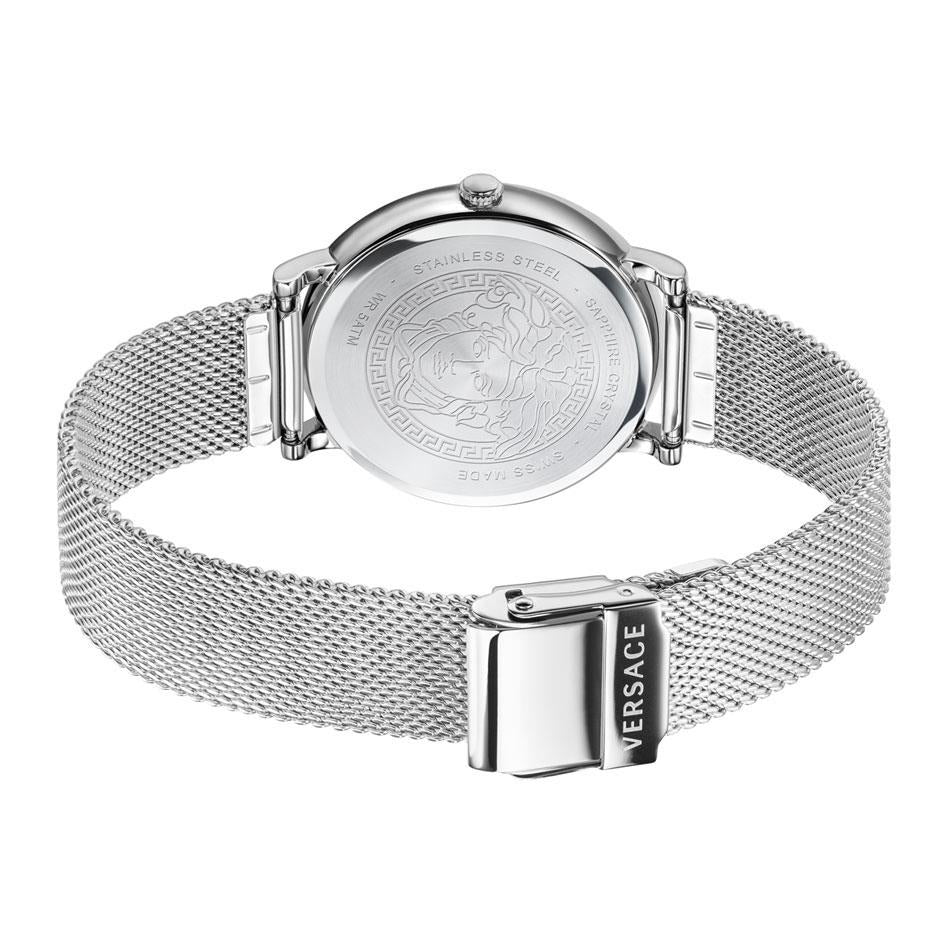 Versace VE8100519 V-Circle Silver Tone 38mm Ladies Watch Versace