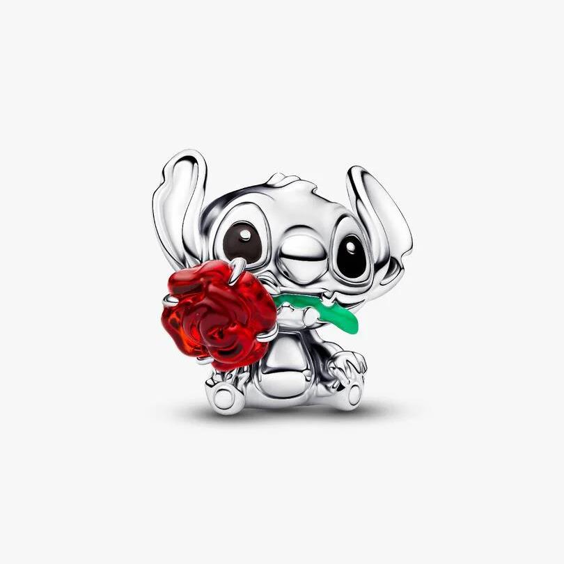 Disney Stitch Rose Murano Glass Charm WRIST SWEDEN