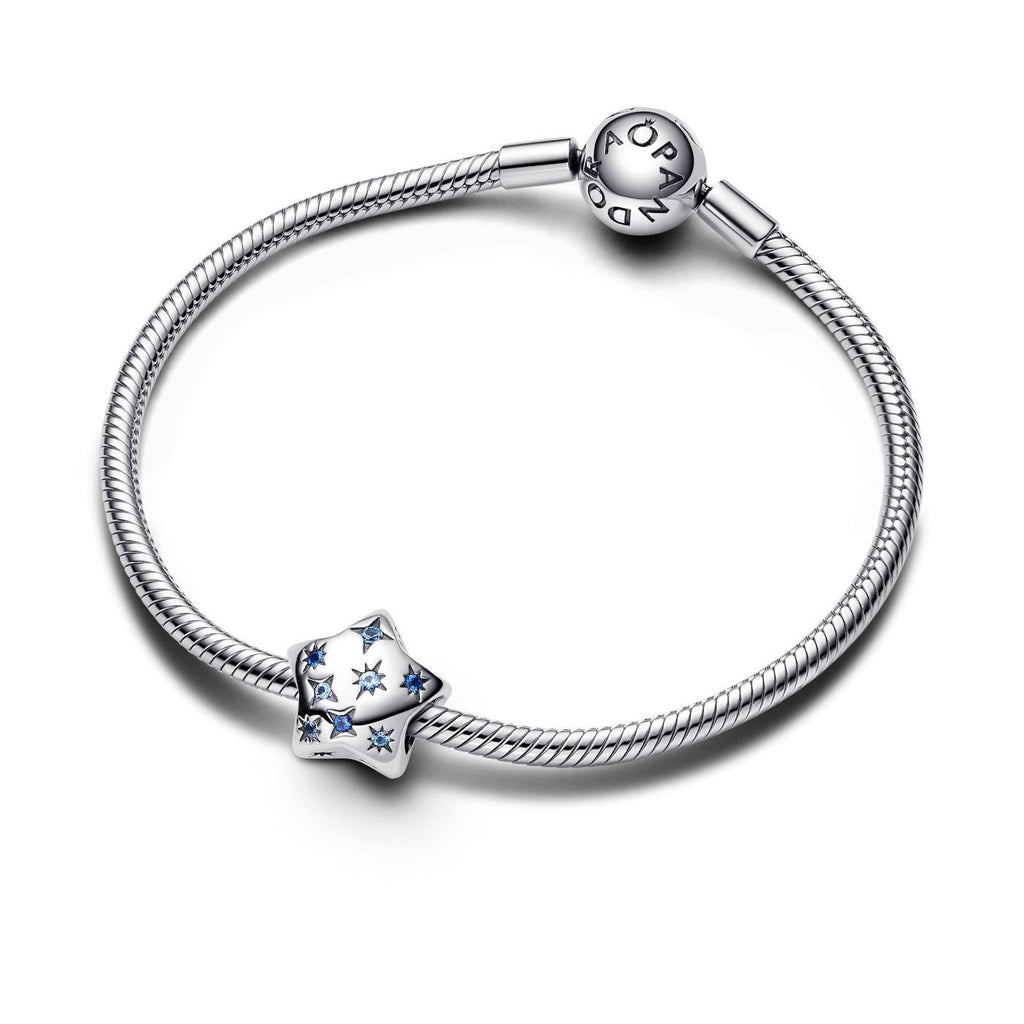 Pandora Star sterling silver charm with stellar blue and icy blue crystal Pandora