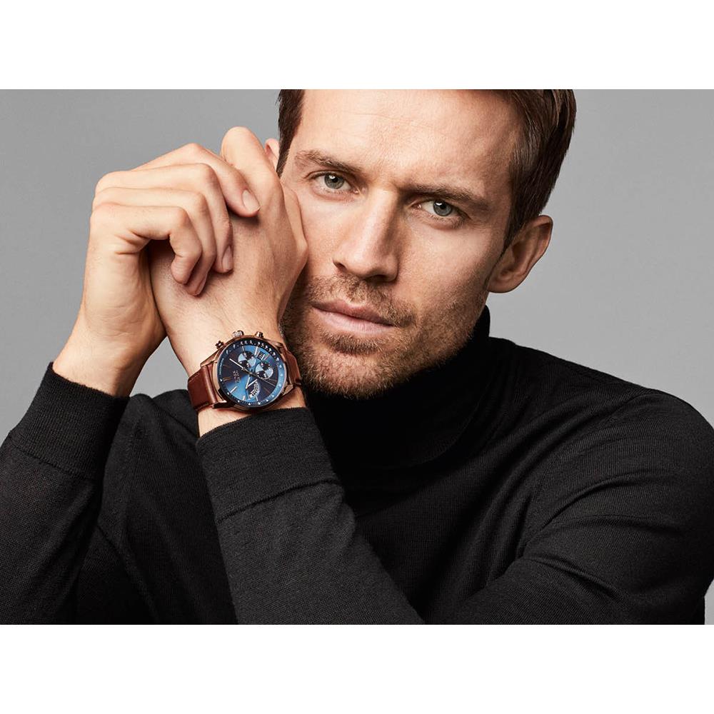 Hugo Boss 1513604 Leather Strap Chronograph Quartz Herrklocka