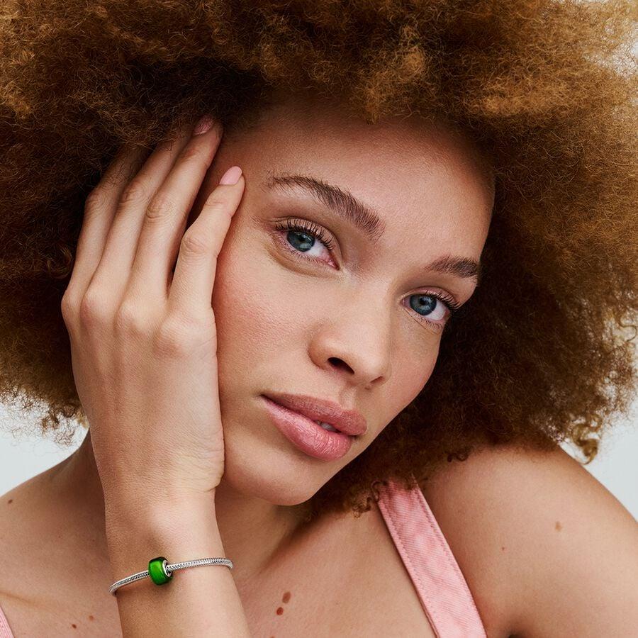 Pandora Green Mini Murano Glass Charm WRIST SWEDEN