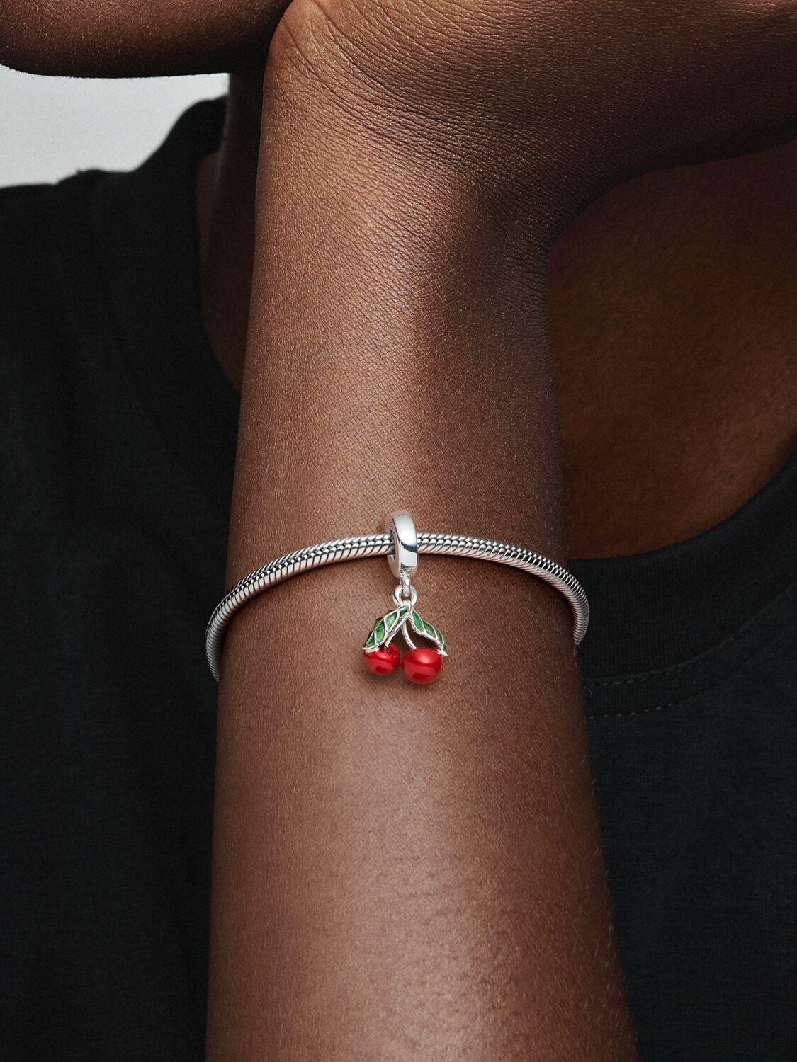 Pandora Asymmetrische Kirsche Charm-Anhänger Sterling-Silber WRIST SWEDEN