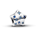 Pandora Star sterling silver charm with stellar blue and icy blue crystal Pandora