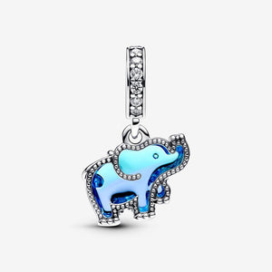 Pandora Blue Murano Glass Elephant Dangle Charm WRIST SWEDEN