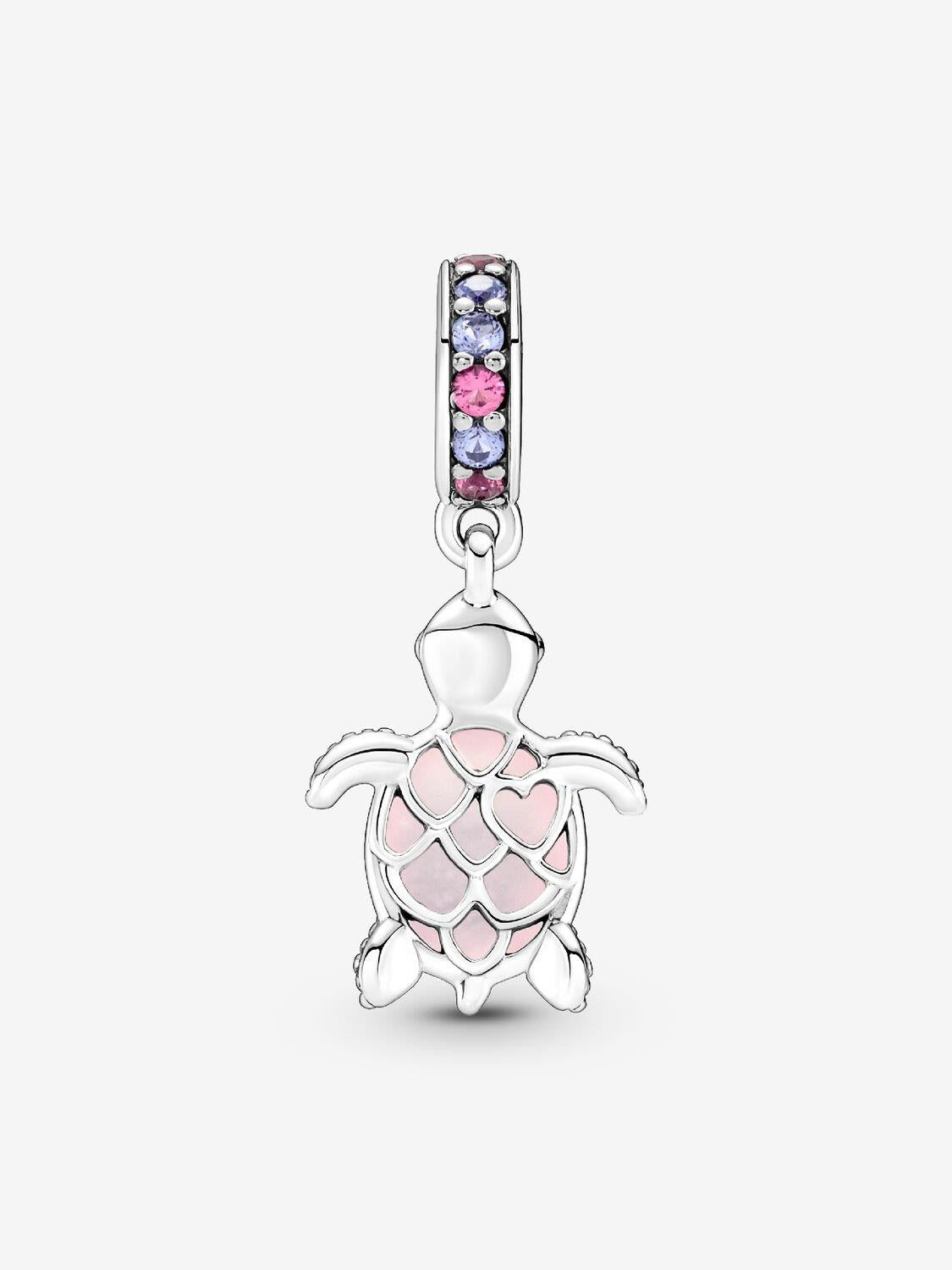 Pandora Rosafarbene Meeresschildkröte Murano-Glas Charm-Anhänger Sterling-Silber WRIST SWEDEN