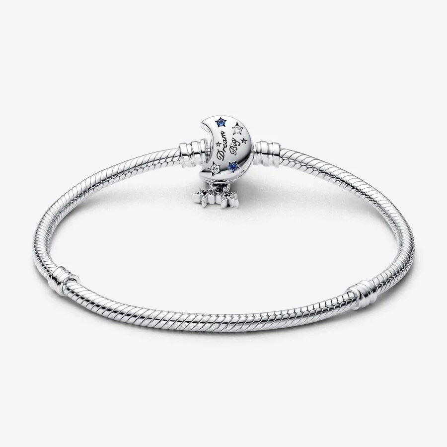 Pandora Moments Sparkling Moon Clasp Snake Chain Bracelet WRIST SWEDEN