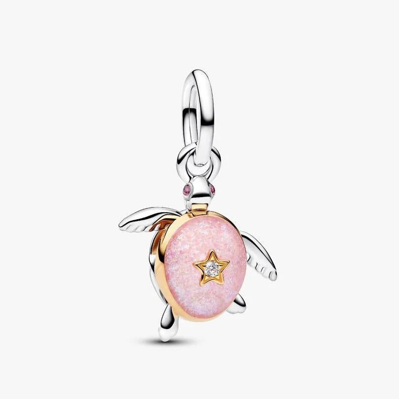 2026 Pink Sea Turtle Lab-grown Diamond Dangle Charm WRIST SWEDEN