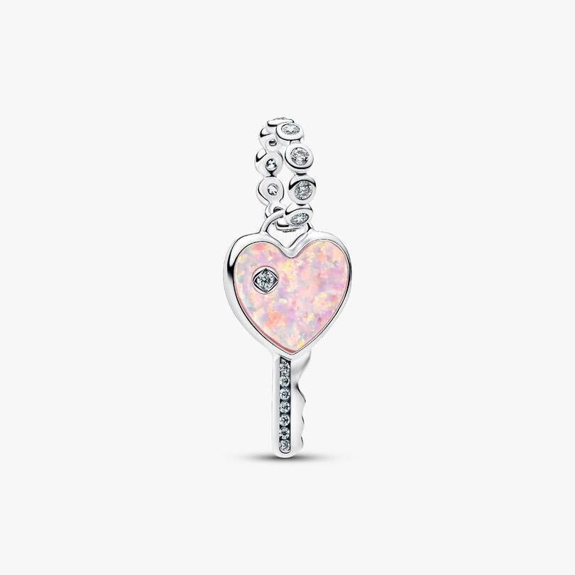 Opalescent Heart Key Dangle Charm WRIST SWEDEN