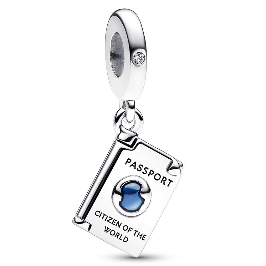 Pandora Passport sterling silver dangle with clear cubic zirconia Pandora