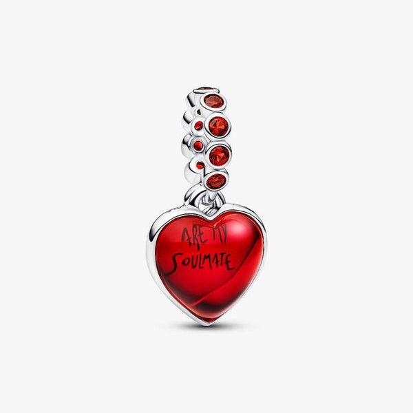 Pandora – Red Murano Glass Heart Double Dangle Charm – 794429C01