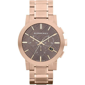 Burberry BU9353 Taupe Chronograph Dial Rose Gold Plated Steel Men's Watch Burberry