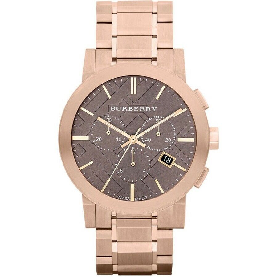Burberry BU9353 Taupe Chronograph Dial Rose Gold Plated Steel Men's Watch Burberry