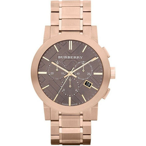 Burberry BU9353 Taupe Chronograph Dial Rose Gold Plated Steel Men's Watch Burberry