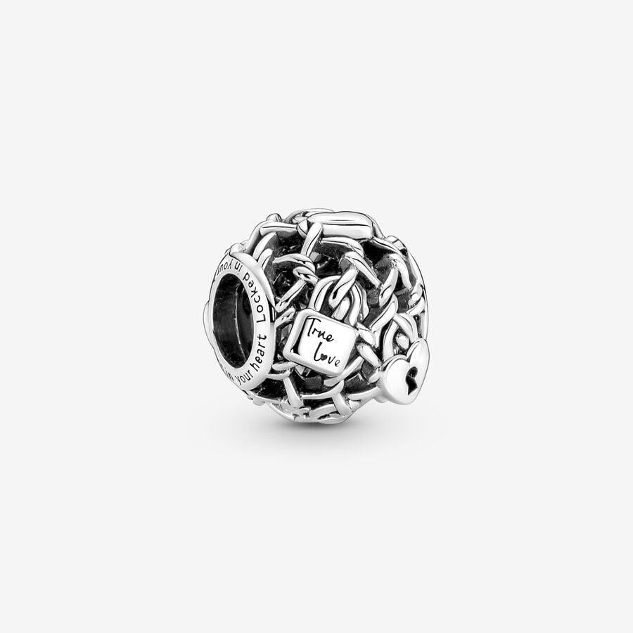 Pandora Offen gearbeitetes Kettenglieder Vorhängeschloss Charm WRIST SWEDEN