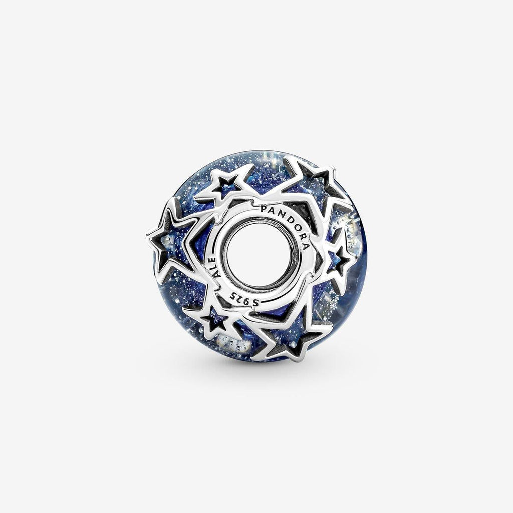 Pandora Galaxy Blue & Star Murano Charm WRIST SWEDEN