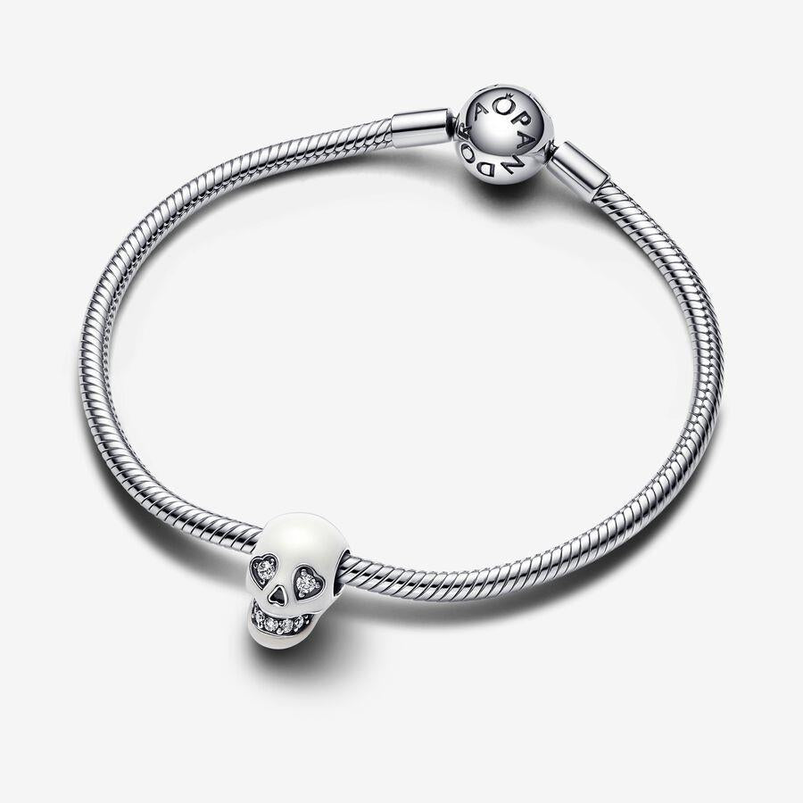 Pandora Glow-in-the-dark Sparkling Skull Charm WRIST SWEDEN