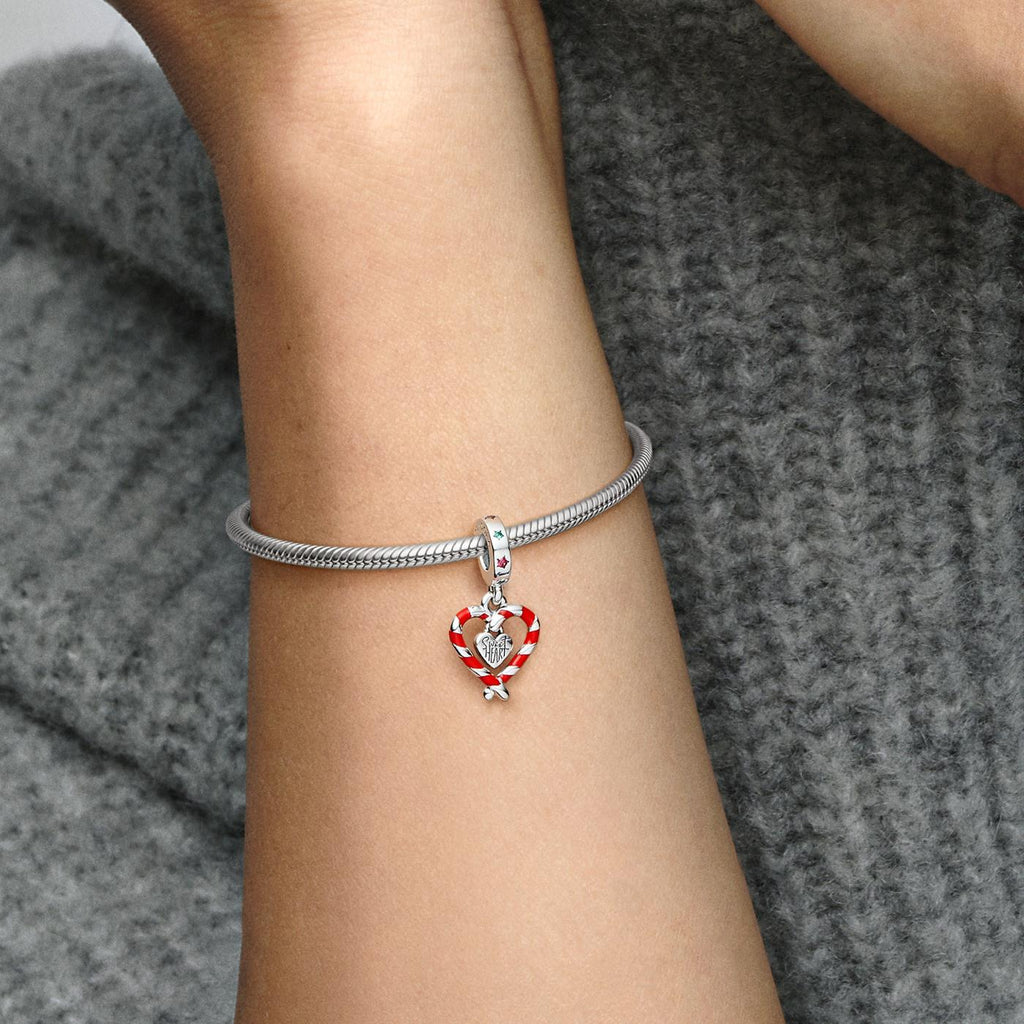 Pandora Candy Cane Sterling Silver Dangle Charm Pandora