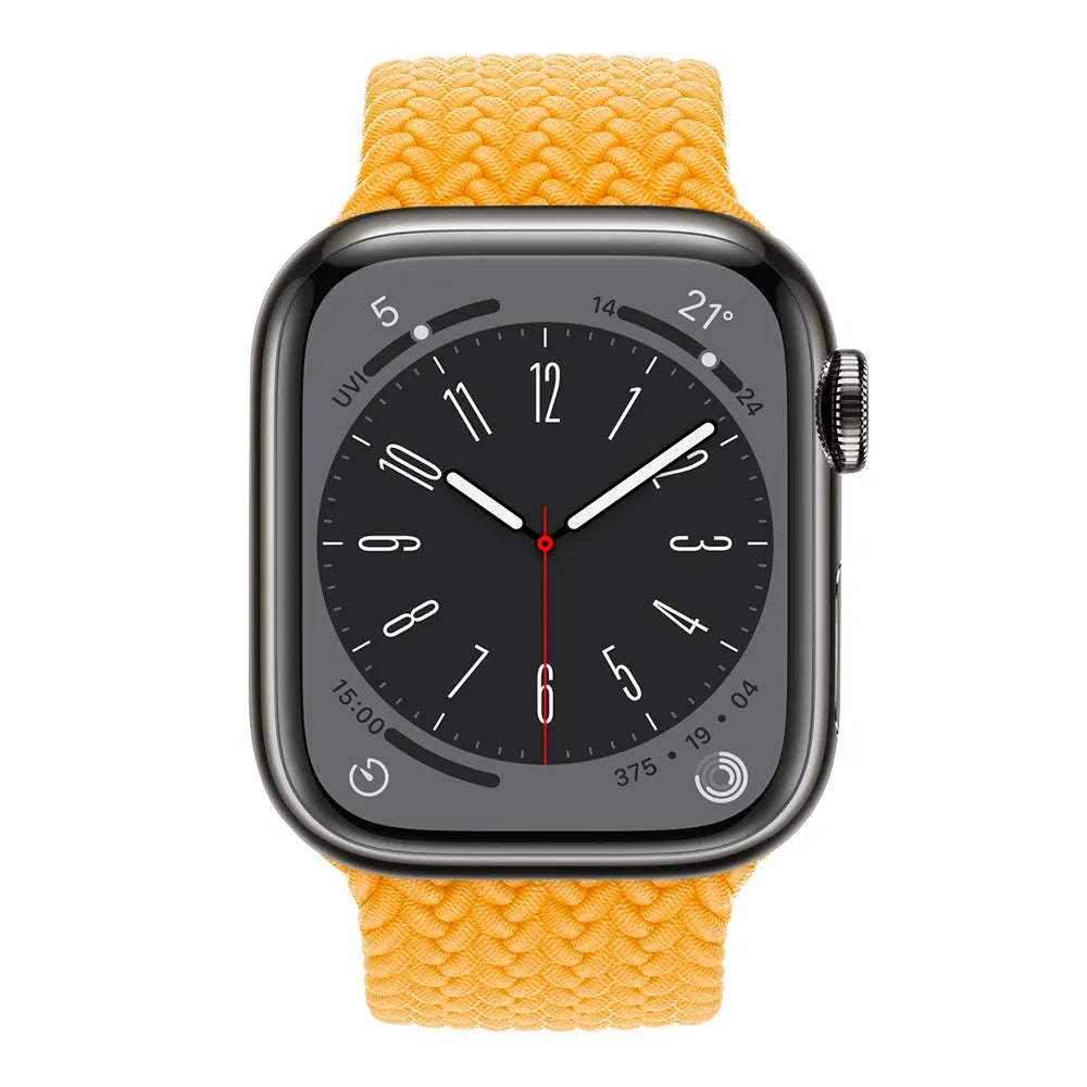 Apple Watch Flätad Sololoop Band - Gul Wrist Sweden