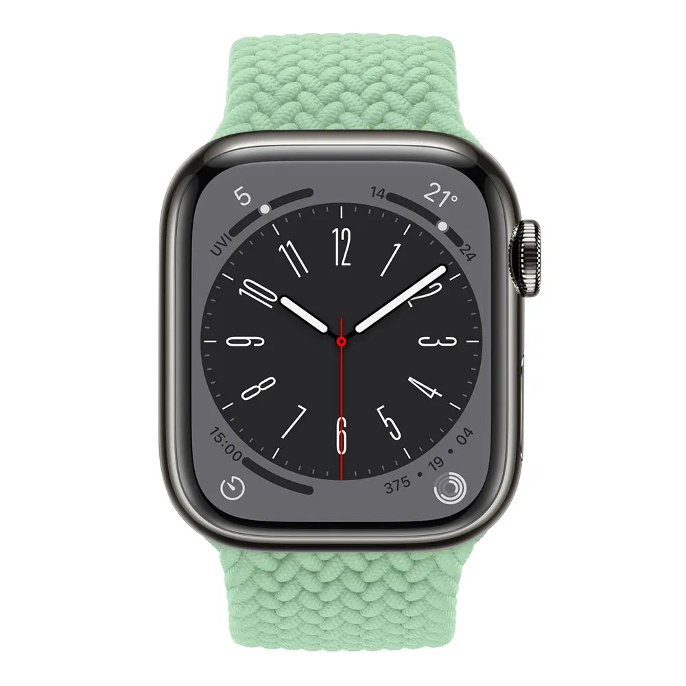 Apple Watch Flätad Sololoop Band - Mint Wrist Sweden