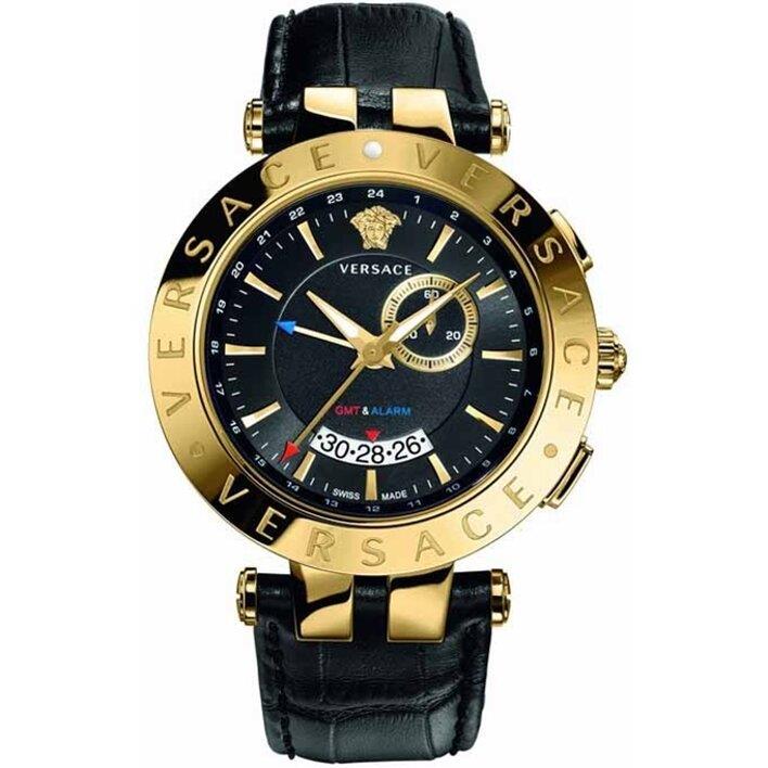 Versace 29G70D009S009 V-Race GMT Black Dial Men's Watch Versace