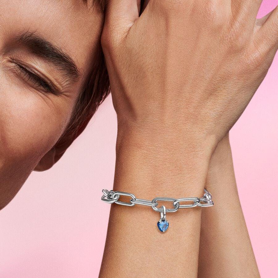 Pandora ME Blue Chakra Heart Mini Dangle Charm WRIST SWEDEN