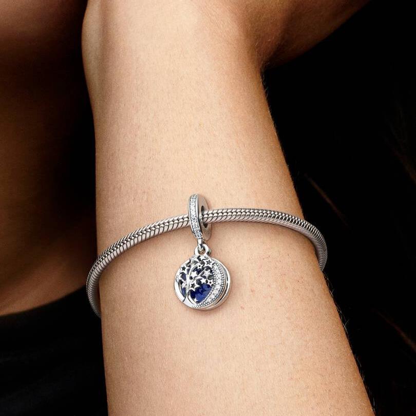 Tree, Galaxy and Moon Double Dangle Charm WRIST SWEDEN