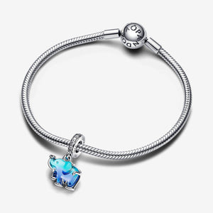 Pandora Blue Murano Glass Elephant Dangle Charm WRIST SWEDEN