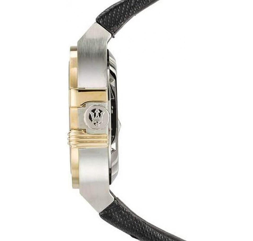 Maserati Potenza Automatic Skeleton Grey Dial Black Leather Strap Watch para homens - R8821108037 WRIST SWEDEN